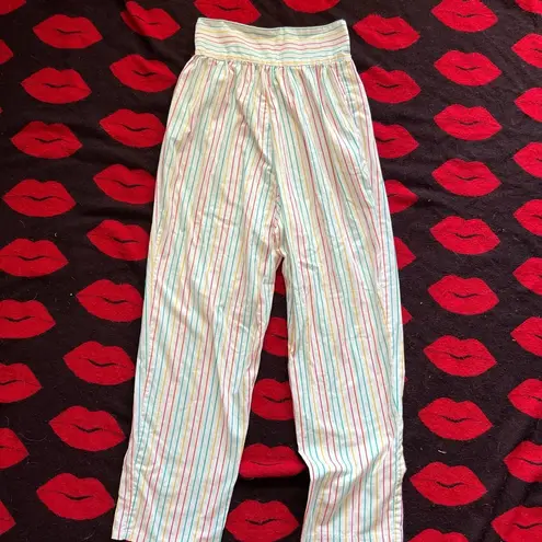 Vintage 80s you babes multicolor rainbow stripes pants XS Size 24