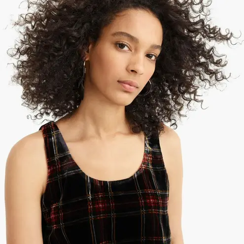 J.CREW Stewart Tartan Plaid Velvet Tank Top Shell Women's