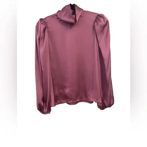 ZARA Dusty Rose Mauve Satin Effect Blouse size small