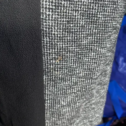 Save The Queen Italia Black Gray Tweed Colorblock Sheath Dress XL Square Neck Size M