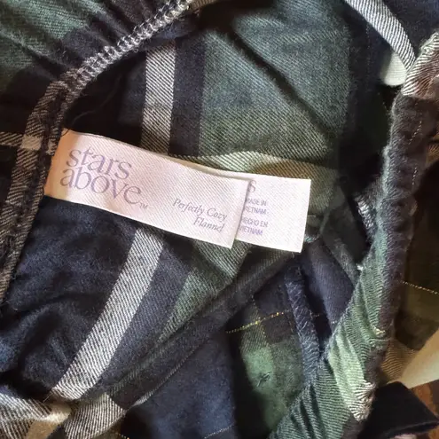 Stars Above Cozy Flannel Pajama Shorts Green Plaid Women’s Size Small NWT