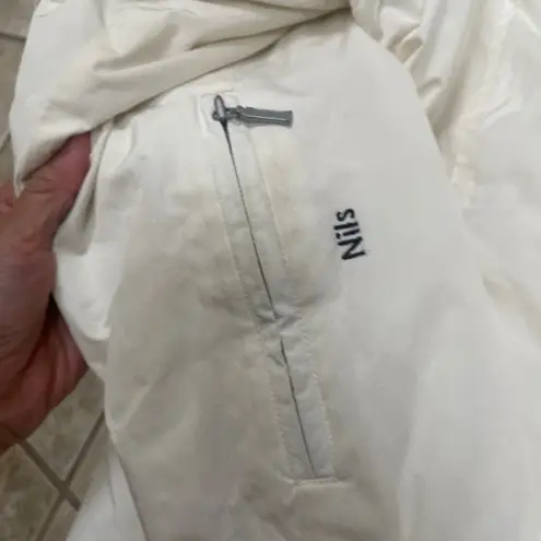 NILS Women's Ski Coat Jacket Snowboardi White Ivory Size 8 outdoors with hood