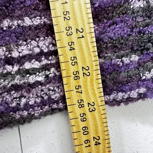 Roz & Ali Women's Purple Gray burcle Striped Textured Zip Front Jacket Size S