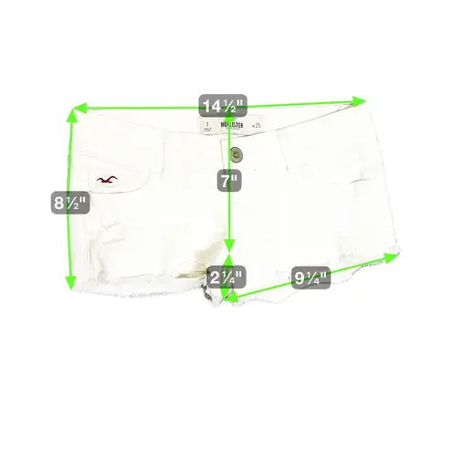 Hollister  White Micro Low Rise Denim Shorts size‎ 1