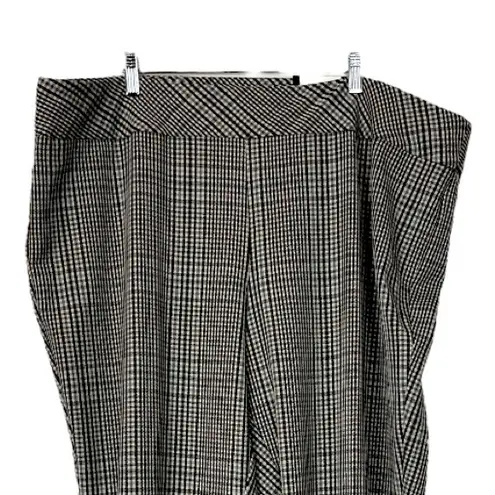 Roz & Ali Pants Pull On Slim Fit Straight Leg Brown Cream Plaid Women’s Size 22W