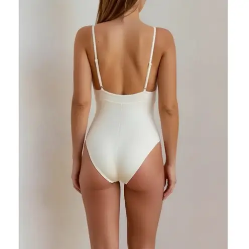 MONDAY SWIMWEAR Portofino One Piece Swim, Ivory, M/V White Size M