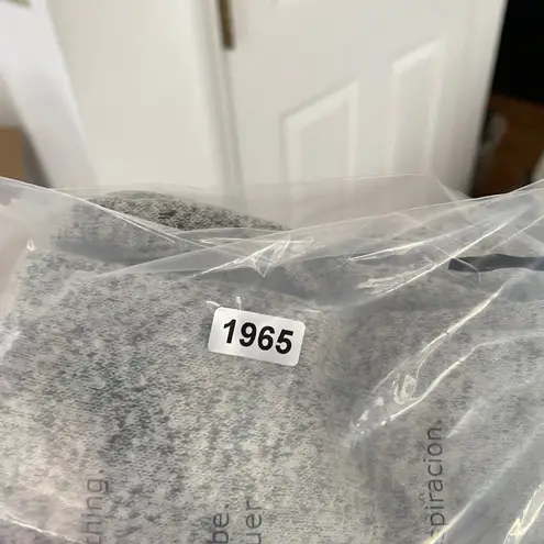 Potters Pot Gray Marled V Neck Lace Trim Long Sleeve Soft Knit Sweater Top M Size M