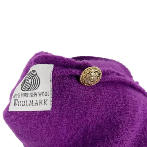 Pendleton Vintage 100% Virgin Wool Cardigan Purple Gold Button Small Petite