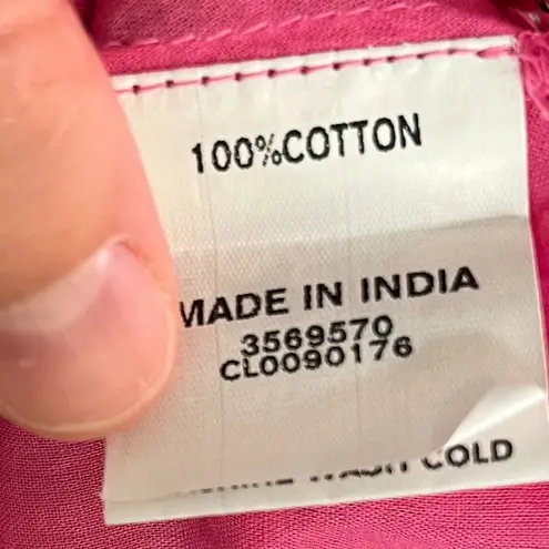 Eshakti pink red floral midi dress size small / 6 smocked full skirt feminine