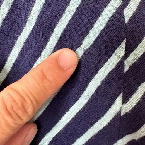 Soft Surroundings 100% Pima Cotton Indra Blue Striped Short Sleeves Tee