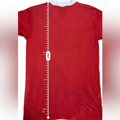 VTG Proud To Be A Christian Glitter Vinyl USA Ringer T Shirt Sz S Red