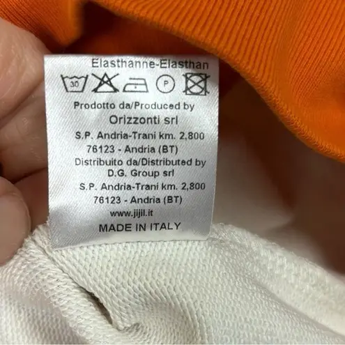 Jijil Man Collection Orange Floral Striped Sweatshirt Made in Italy Size M Yellow Size M