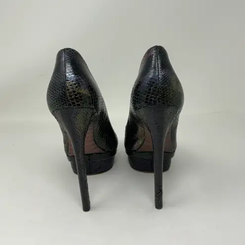 Brian Atwood  Ferguson Snake Python Leather Platform Stiletto High Heels Shoes 8