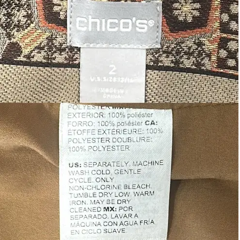 Chico's Chico’s Tapestry Dreams Brocade Patchwork Evening Coat Metallic Glam Art-to-Wear