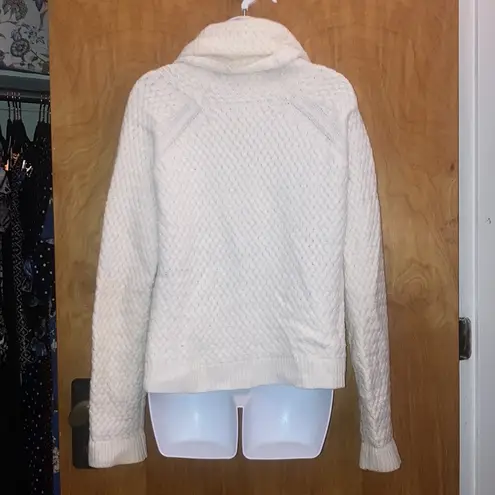 Cream White New York & Company Cowel Neck Sweater Size Large