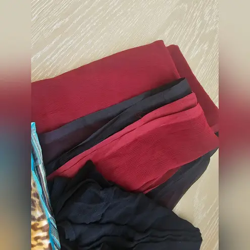 Scarf Collection 5 Variety Silk And Poly Scarf Lot Bundle Of Scarves Yellow