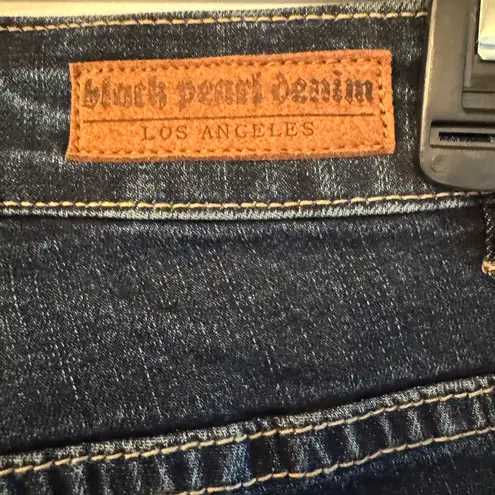 Black Pearl Denim Los Angeles Faith Jorah Dark Blue Distressed Women Jeans Sz 26