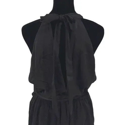 Dress Forum Womens Halter Tie Waist Cut-Out Sleeveless Jumpsuit Black Medium NWT