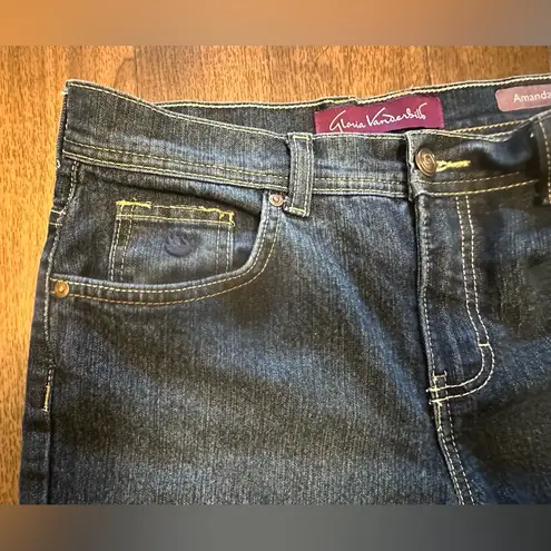 Gloria Vanderbilt Straight Leg Blue Jeans with Classic Indigo Wash