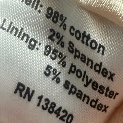 Etcetera Etcertera Lined Beaded Cotton Cream Colored Knee Length Skirt Women Size 2 NWOT