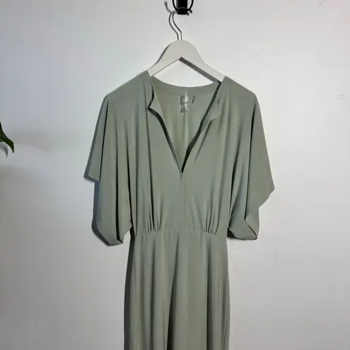 Norma Kamali Obie Dress Women XS Sage Green Formal Gown Wedding Guest Maxi