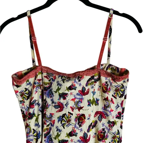 Pinkalicous Floral Cami Crop Top Corset Y2K Fairy Coquette Festival Size Small Pink