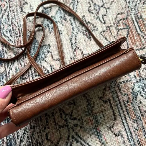 Bueno Brown Faux Leather Crossbody Bag Shoulder Purse