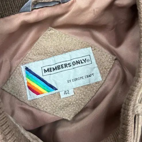 Members Only Vintage Tan Suede Bomber Jacket – Size 42 (Fits Women’s S–M)