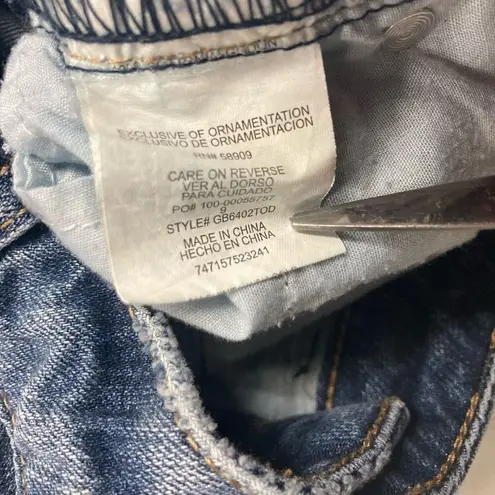 Gianni Bini  Women’s Frayed Hem Distressed Denim Jean Mini Skirt Blue Size 9 J