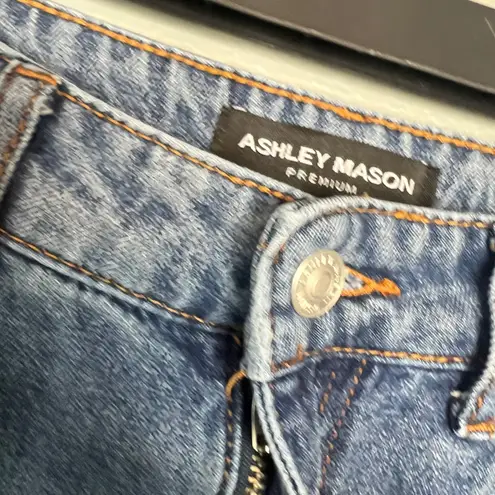 Ashley Mason Premium Jeans Womens Size 00/23 High Rise Wide Leg Denim