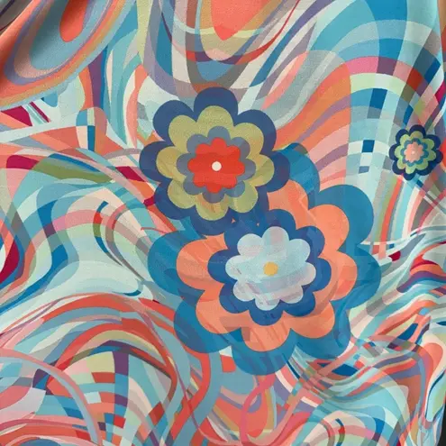 Tolani Collection Ginger Swirl Dress Size Large V-Neck and Ruffle Hem NWT