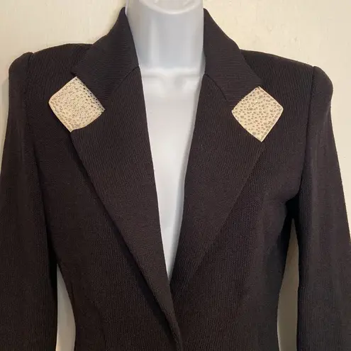 St. John Evening Black Double Breasted Knit Sweater