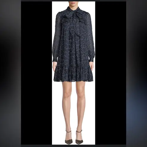 Kate Spade New York Glitter Leopard Light Adriatic Blue/Black Metallic Dress
L Blue Size L