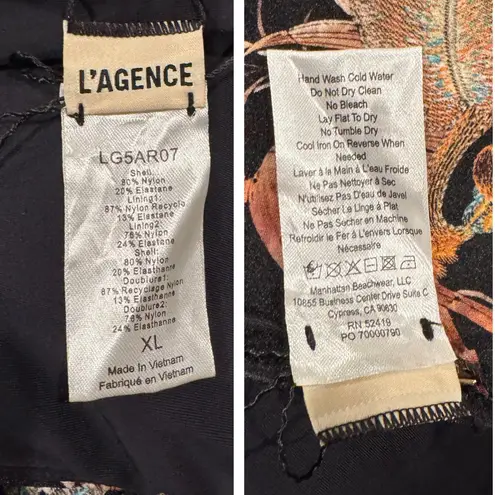 L'Agence Karmin Jungle One-Shoulder One-Piece Swimsuit Size XL