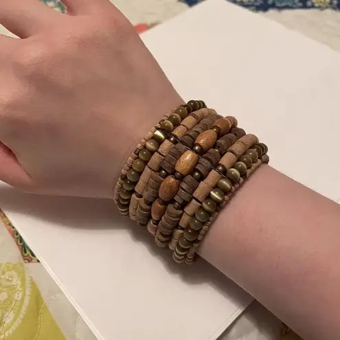 Women’s Cuff Stretchy / Adjustable Bead Costume Bracelet Brown / Neutral