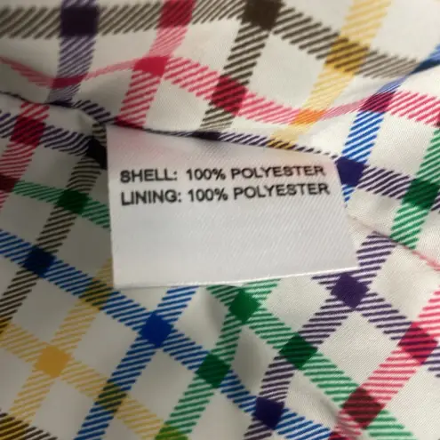 Peter Millar Quilted Vest Brown Rainbow Plaid lining Womens Size Medium