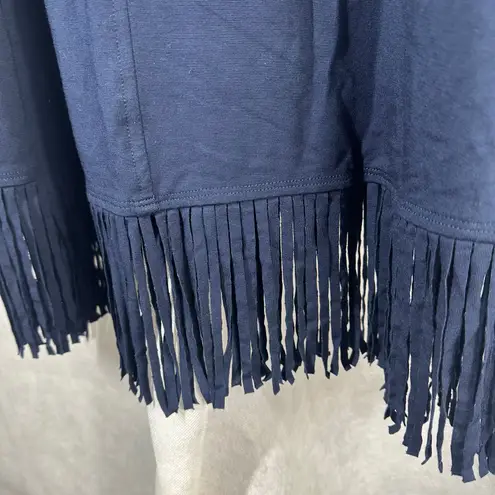 Karen Kane Fringe Hem Shirt Dress Navy Size Small