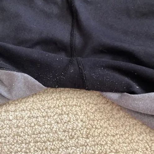 Senita Athletics High Rise Grey Black Leggings Pant Mesh Stripe Sz Small Pockets