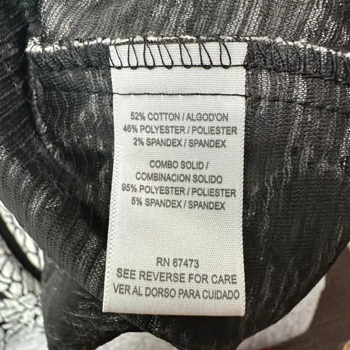 Gabby Skye Floral Print Dress Black White Fit & Flare Size 8 Career Mod Classic