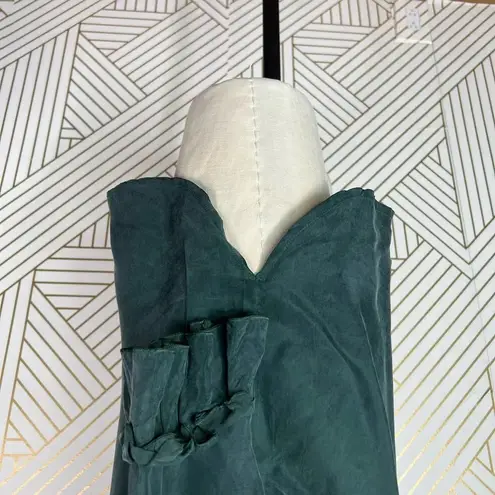 Ateliers De La Maille Green Cupro Ruffle Sleeve Top Size 1 / US Small