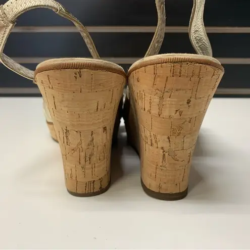 Sperry  gold cheetah cork wedges-Leather size 10