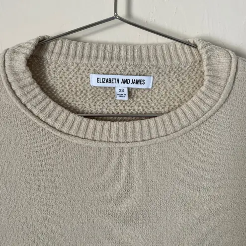 Elizabeth and James Cream Oatmeal Crewneck Cozy Sweatshirt Size XS