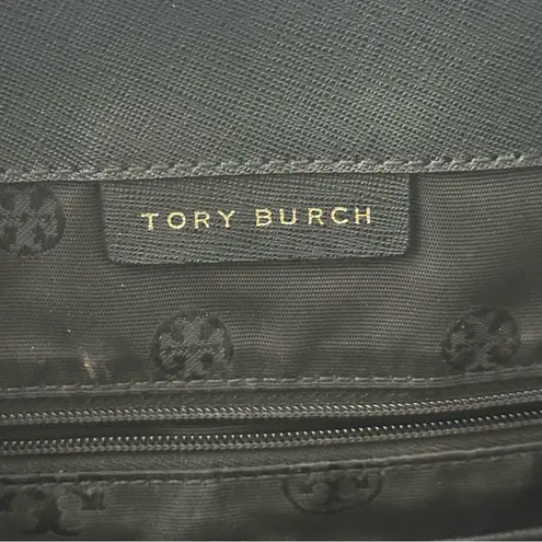 Tory Burch  Emerson Black Large Saffiano Leather Tote Bag