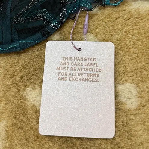 Savage X Fenty NWT Shining Star Embroidered Unlined Demi Bra women’s size 34C Blue