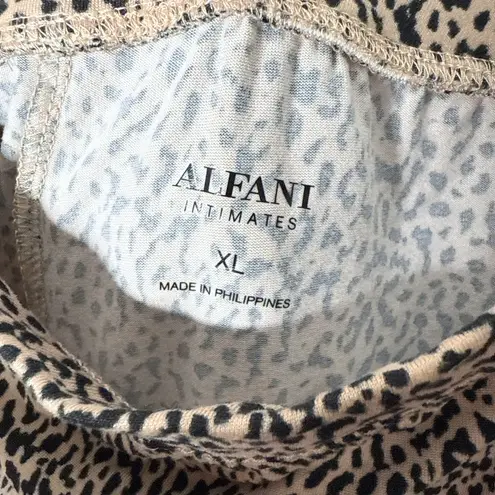Alfani Intimates Leopard Animal Print Pajama Pants XL Cozy Lounge Sleepwear Pjs
