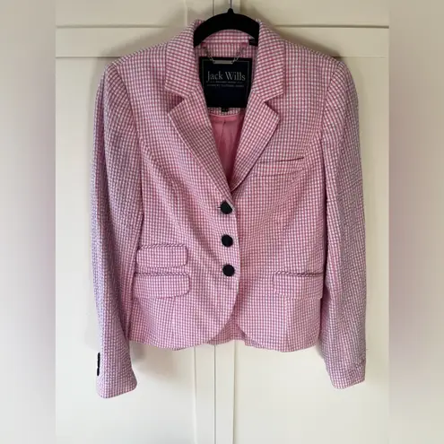 Jack Wills Jack Wills Women’s Pink Searsucker Gingham Blazer Size 8