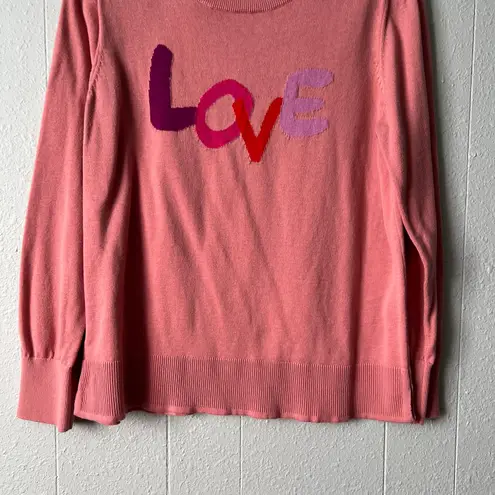 Time and Tru Knit Sweater Womens Large Cotton Stretch School Soft Girl Romantic Pink