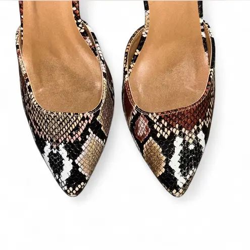 Qupid Women's Snakeskin Patterned Block Heel Mules thumbnail 2
