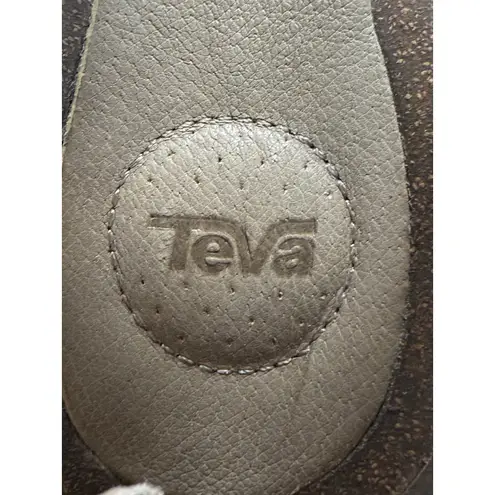 Teva Womens Ysidro Sandals Wedge Heel Ankle Strap Adjustable Beige Size 6.5