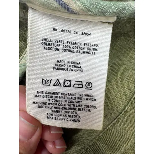 HEI HEI Women's Olive Green Utility Jacket Belted Ruffled Back Women's Size L Size L